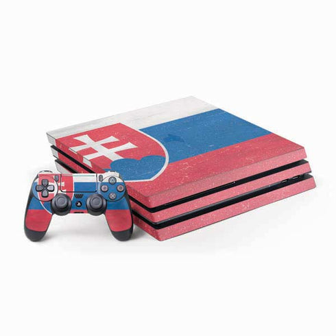 Slovakia Flag Distressed PlayStation PS4 Skins